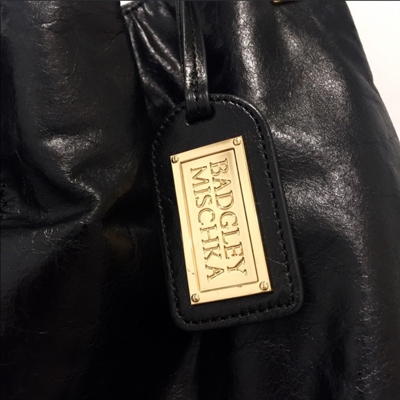 Badgley mischka black GAIA leather hobo bag - Picture 3 of 9